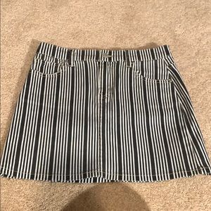 tillys striped denim skirt